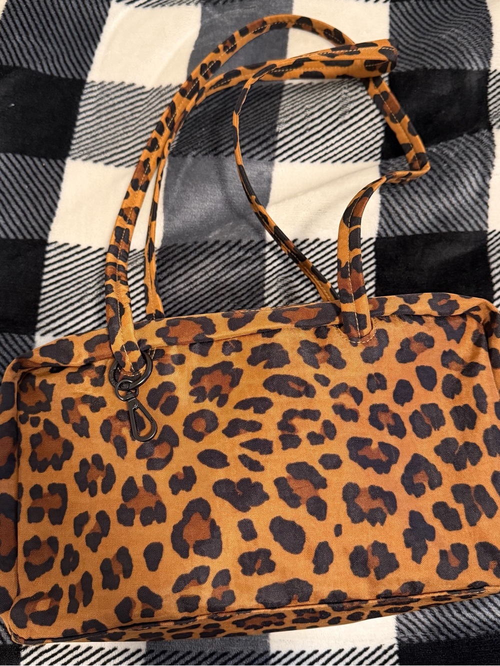 BAGGU Leopard Print Tote in Brown and Black